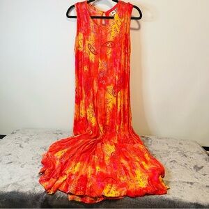 La D’Da Boho Sleeveless Crinkle Maxi Dress Size M NWOT